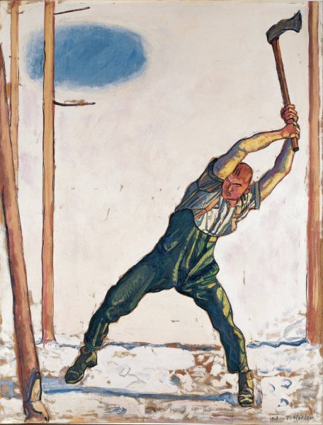Woodcutter  by Ferdinand Hodler - Hand-Painted Oil Painting Reproduction