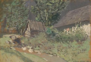 Behind the Barn by Ferdinand Katona Oil Painting