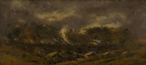 Gypsy Camp During a Storm by Ferdinand Katona Oil Painting