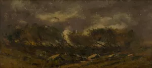Gypsy Camp During a Storm by Ferdinand Katona Oil Painting