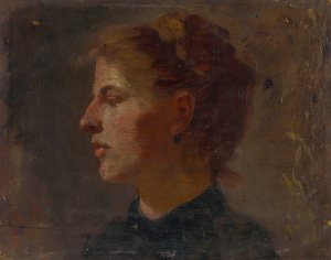 Head Study of a Younger Woman by Ferdinand Katona Oil Painting