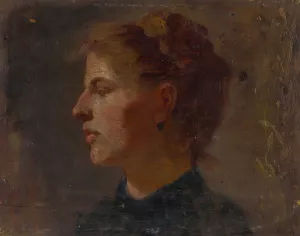 Head Study of a Younger Woman by Ferdinand Katona Oil Painting