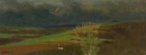 Landscape from under the High Tatras by Ferdinand Katona Oil Painting