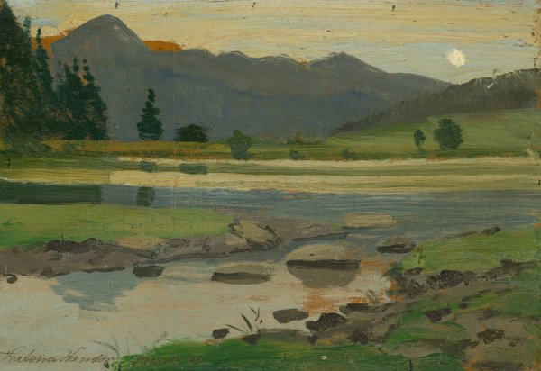 Landscape  by Ferdinand Katona - Hand-Painted Oil Painting Reproduction