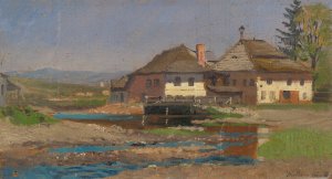 Manor House in a SpiS Village by Ferdinand Katona Oil Painting
