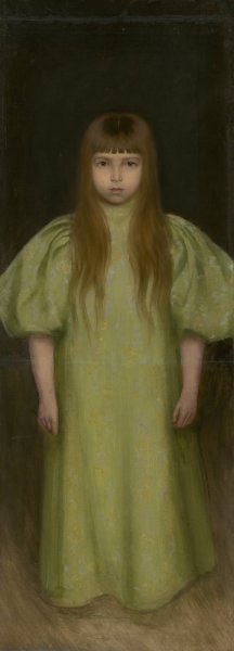 Margita Czobel as a Girl by Ferdinand Katona Oil Painting