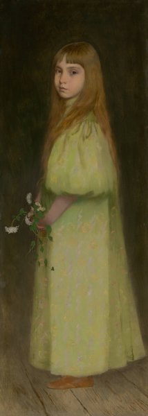 Maria Anna Czobel as a Girl by Ferdinand Katona Oil Painting