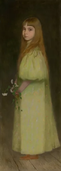 Maria Anna Czobel as a Girl by Ferdinand Katona Oil Painting