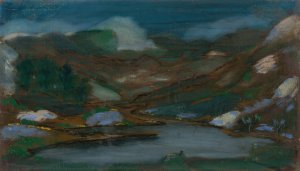 Mountain Landscape by Ferdinand Katona Oil Painting