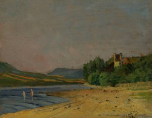 Nedecky castle by Ferdinand Katona Oil Painting