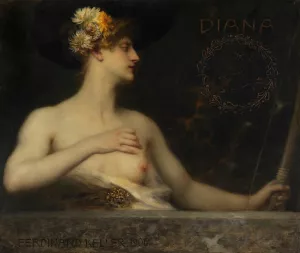Diana by Ferdinand Keller Oil Painting