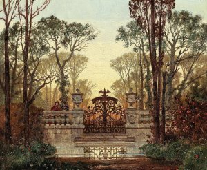 At the Castle grounds by Ferdinand Knab Oil Painting