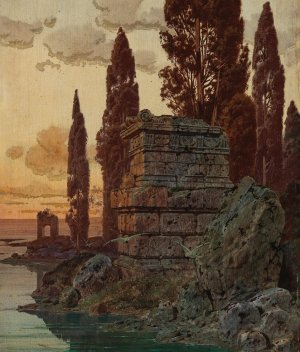 Dusk on the Shore by Ferdinand Knab Oil Painting
