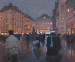 Der Neue Markt am Abend Oil painting by Ferdinand Kruis
