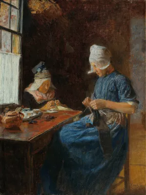 Hollandische Frauen by Ferdinand Kruis Oil Painting
