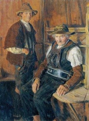 Sarntheiner Bauern by Ferdinand Kruis Oil Painting