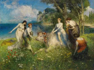 Europa auf dem Stier by Ferdinand Leeke Oil Painting