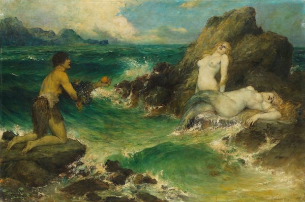 Main Product Photo of Meerjungfrauen  Painting by Ferdinand Leeke