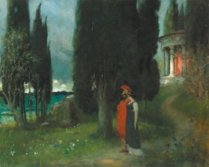 Peaceful Evening by Ferdinand Leeke Oil Painting