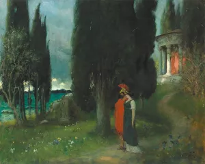 Peaceful Evening by Ferdinand Leeke Oil Painting