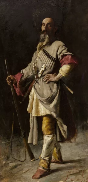 The Hunter by Ferdinand Leeke Oil Painting