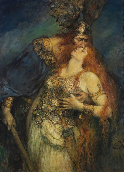 Wotan's Farewell  by Ferdinand Leeke - Hand-Painted Oil Painting Reproduction