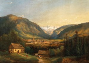 A View of Bad Ischl by Ferdinand Lepie Oil Painting