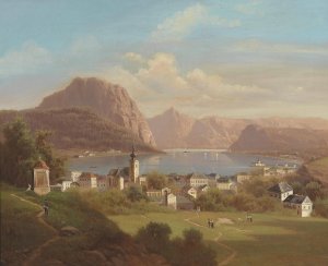 Blick auf Gmunden by Ferdinand Lepie Oil Painting