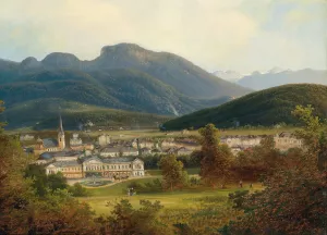 Blick auf Ischl und die Kaiservilla Oil painting by Ferdinand Lepie