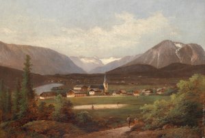Blick uber den Altausseersee by Ferdinand Lepie Oil Painting