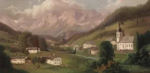 Dorf in den Alpen Oil painting by Ferdinand Lepie