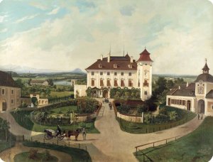 Schloss Lichtenegg bei Wels by Ferdinand Lepie Oil Painting