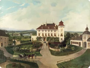 Schloss Lichtenegg bei Wels by Ferdinand Lepie Oil Painting