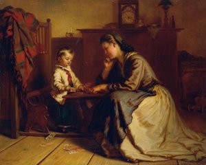 Kartenspiel by Ferdinand Mallitsch Oil Painting