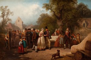 The Wedding by Ferdinand Marohn Oil Painting