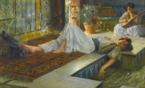 Afternoon Repose by Ferdinand Max Bredt Oil Painting