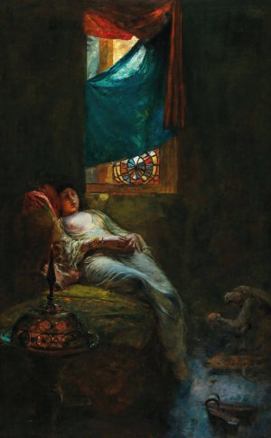 Sleeping Odalisque by Ferdinand Max Bredt Oil Painting