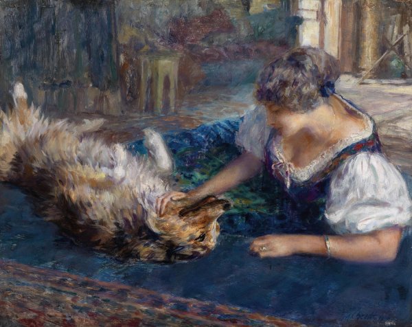 Spielgefahrten  by Ferdinand Max Bredt - Hand-Painted Oil Painting Reproduction