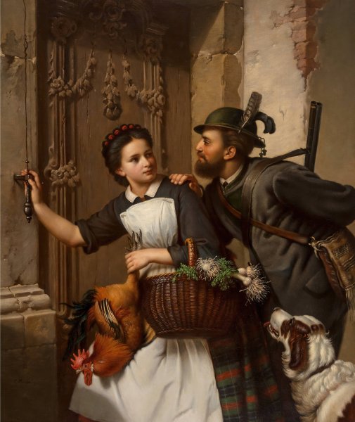Main Product Photo of The Flirtation Painting by Ferdinand Minor