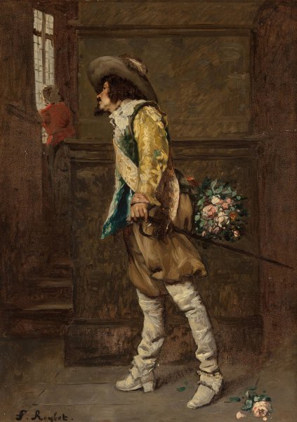A Hopeful Suitor by Ferdinand Roybet - Hand-Painted Oil Painting Reproduction