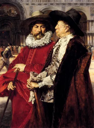 Deux Echevins painting by Ferdinand Roybet