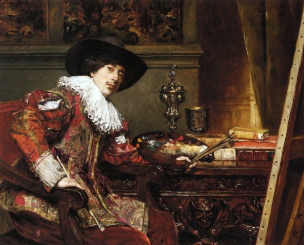 Main Product Photo of Portrait of an Artist Painting by Ferdinand Roybet