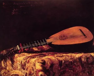 The Mandolin painting by Ferdinand Roybet
