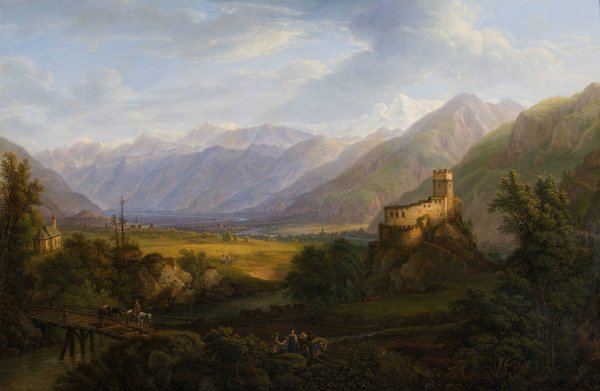 Das Glurnsertal mit der Etsch in Tirol by Ferdinand Runk - Hand-Painted Oil Painting Reproduction