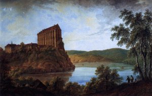Plumlov Palace Oil painting by Ferdinand Runk