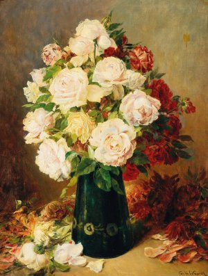 Rosen in Vase Oil painting by Ferdinand Wagner Jnr.