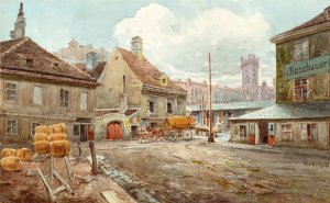Der Tandelmarkt in Wien by Ferdinand Weckbrodt Oil Painting
