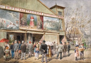 Im Wurstelprater in Wien by Ferdinand Weckbrodt Oil Painting
