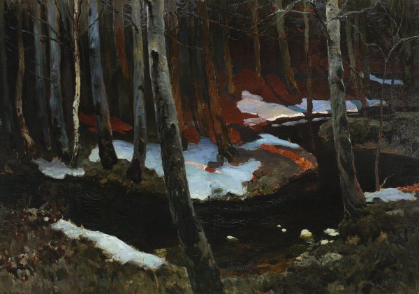Forest rivulet  by Ferdynand Ruszczyc - Hand-Painted Oil Painting Reproduction