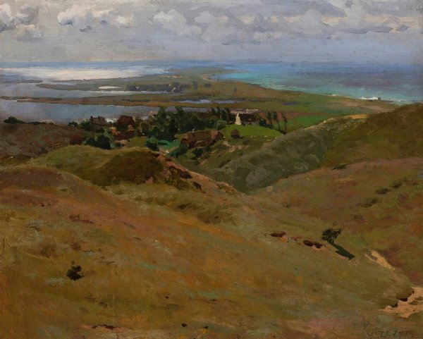 Landscape from Bornholm  by Ferdynand Ruszczyc - Hand-Painted Oil Painting Reproduction